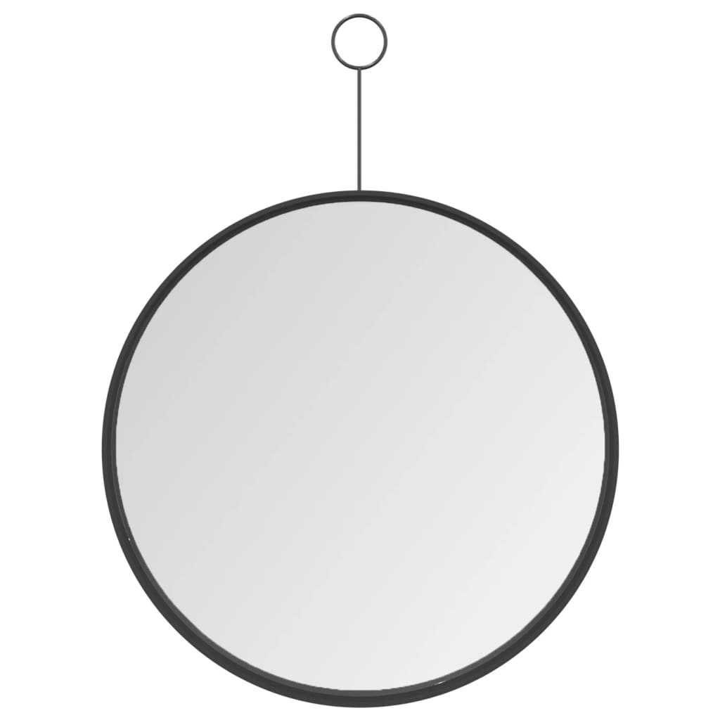 vidaXL Огледало за окачване с кука, черно, 30 см