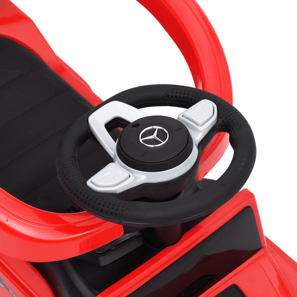 vidaXL Количка за бутане и яздене Mercedes Benz G63 червена