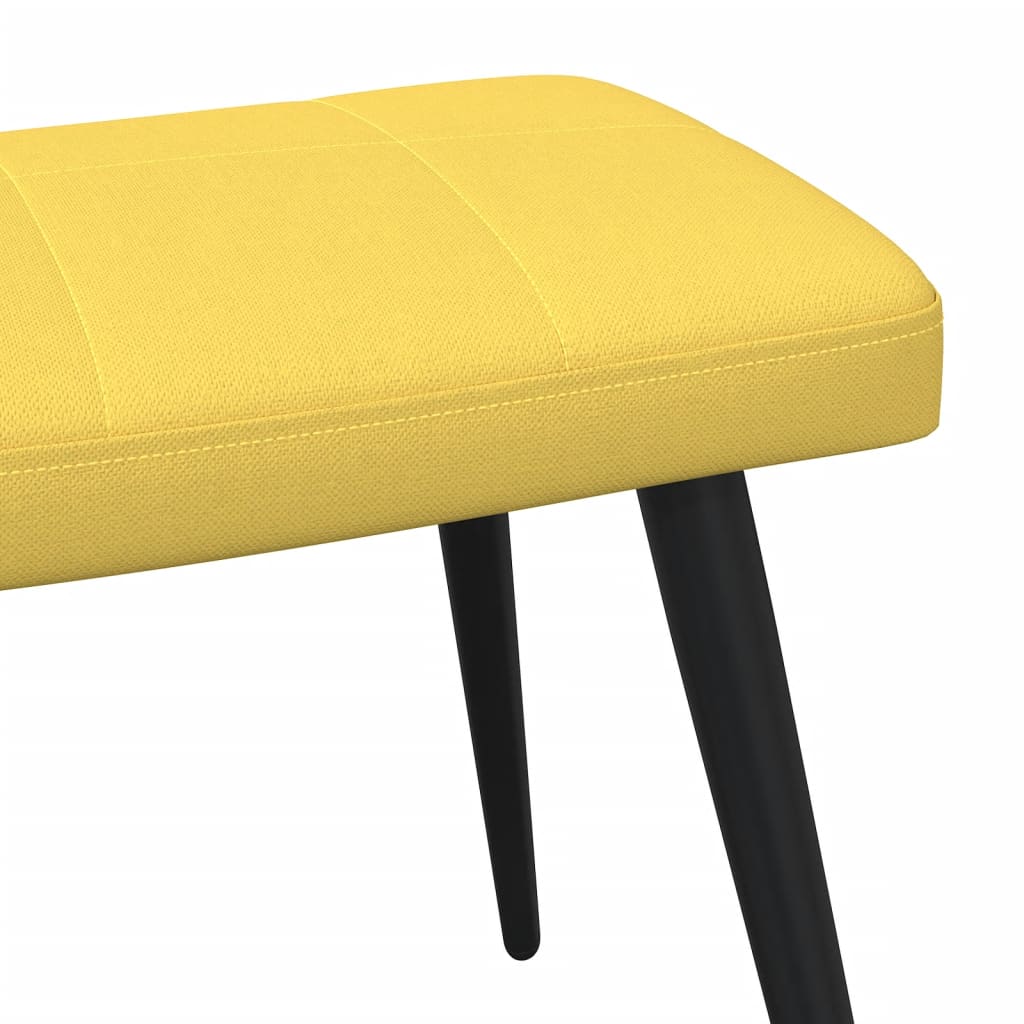 vidaXL Релаксиращ стол с табуретка, горчица жълто, плат