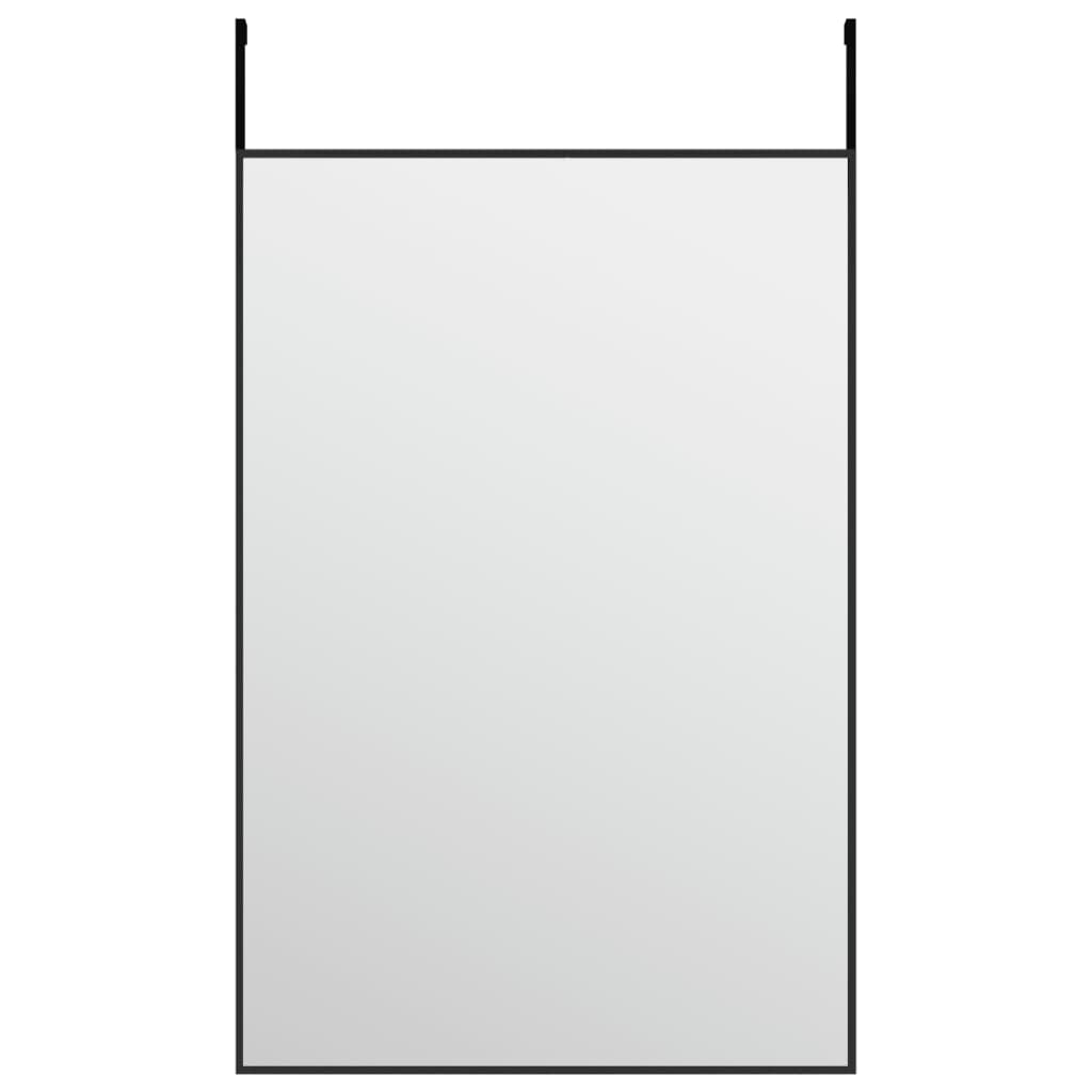 vidaXL Огледало за врата, черно, 40x60 см, стъкло и алуминий