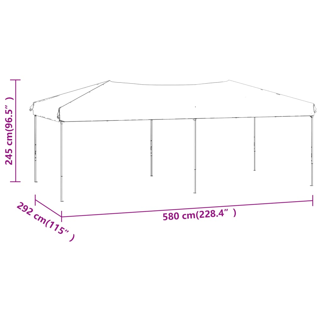 vidaXL Сгъваема парти палатка, антрацит, 3x6 м