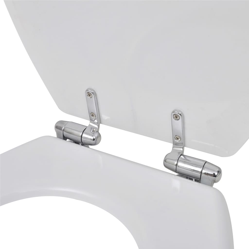 vidaXL Тоалетна седалка МДФ капак с плавно затваряне изчистена бяла