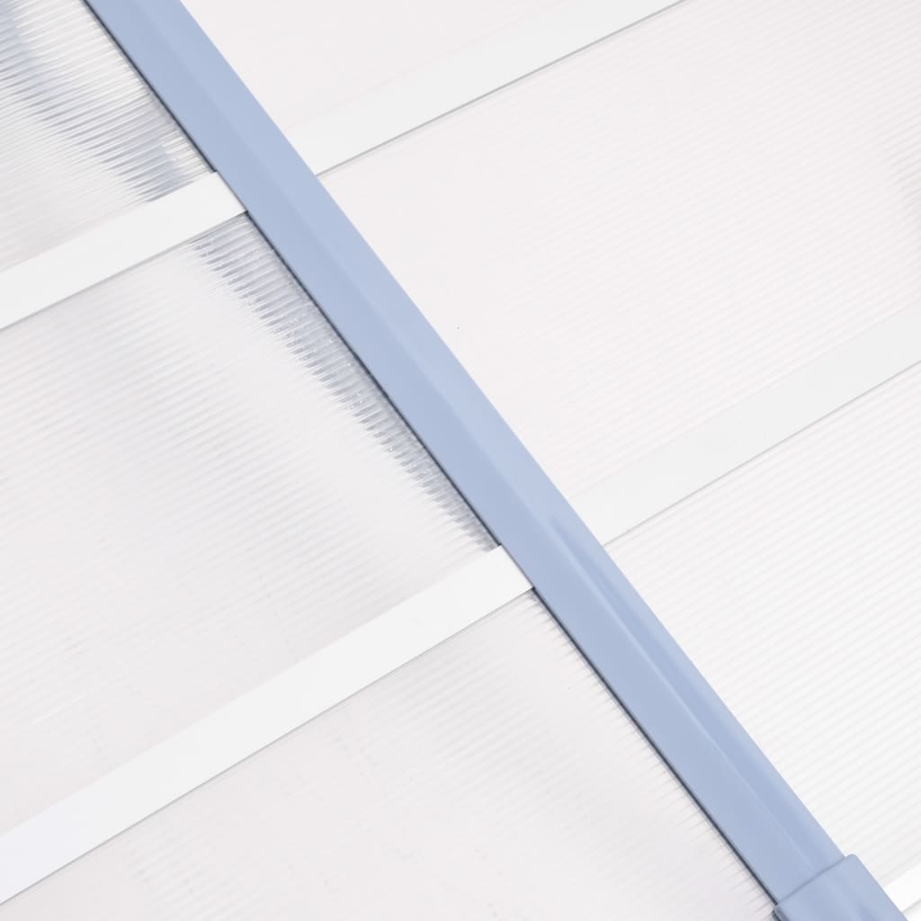 vidaXL Навес за врата, сиво и прозрачно, 152,5x90 см, поликарбонат