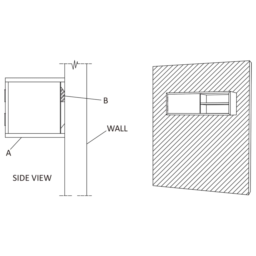 vidaXL ТВ шкаф за стенен монтаж, 90x30x30 cм, тиково дърво масив