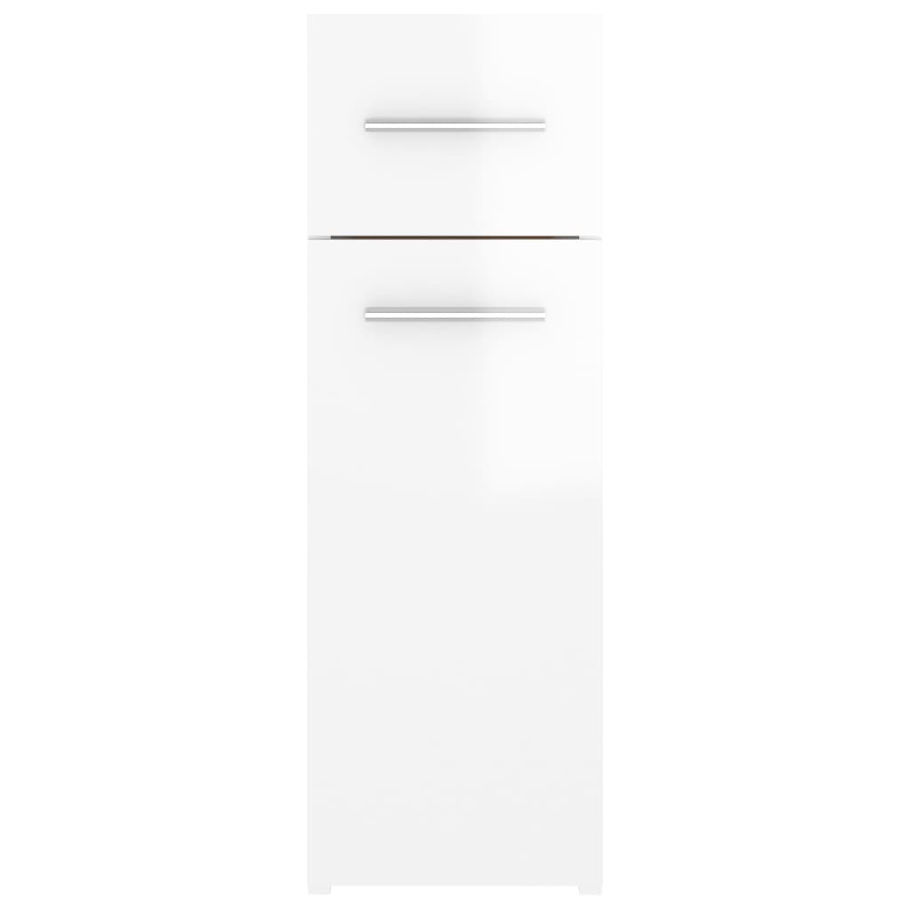 vidaXL Шкаф органайзер, бял гланц, 20x45,5x60 см, ПДЧ