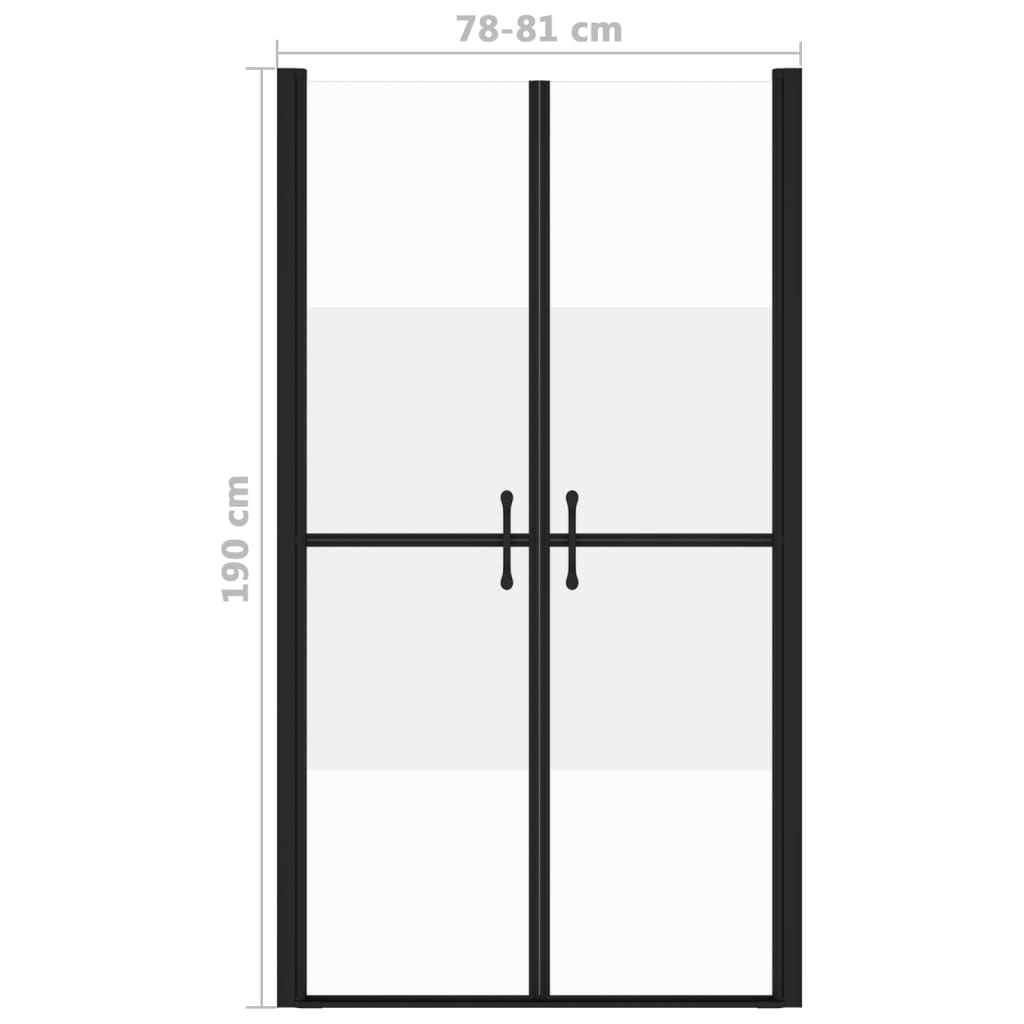 vidaXL Врата за душ, полуматирано ESG стъкло, (78-81)x190 см