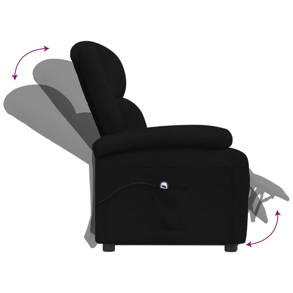 vidaXL Изправящ стол, черен, текстил
