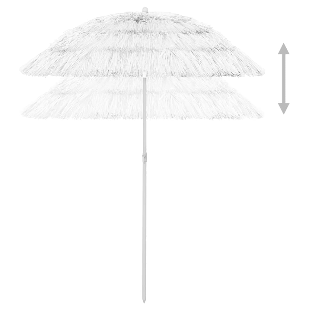 vidaXL Плажен чадър Hawaii бял 180 см