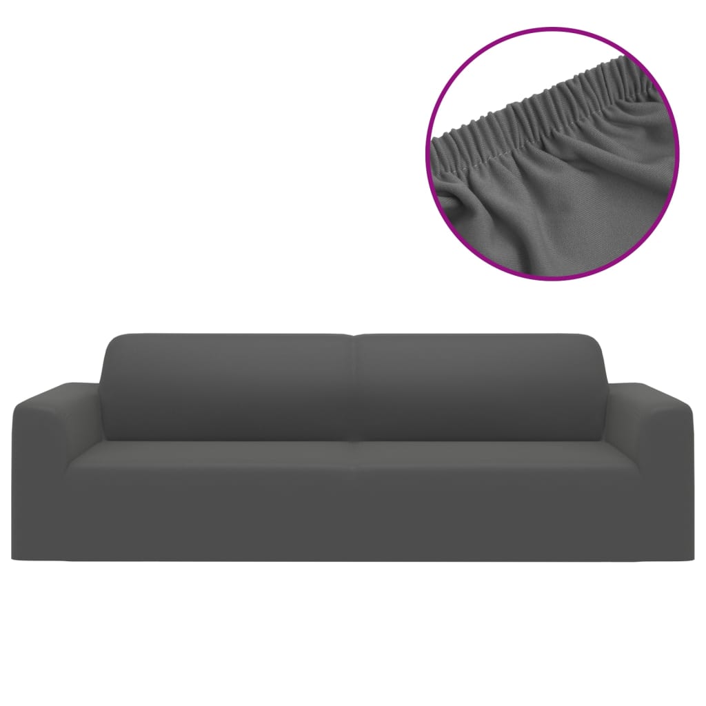 vidaXL Разтеглив калъф за 3-местен диван, антрацит, полиестерно жарсе