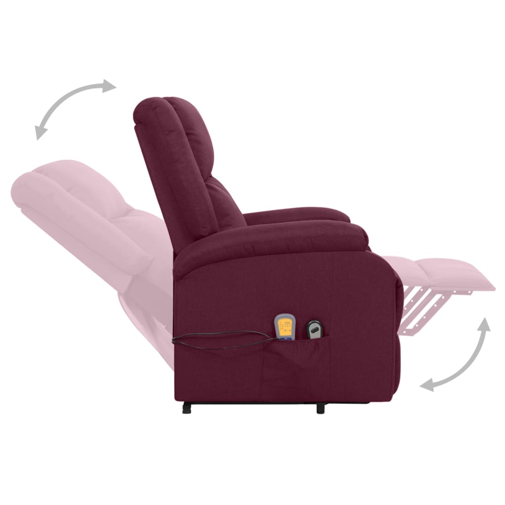 vidaXL Изправящ масажен стол, лилав, текстил