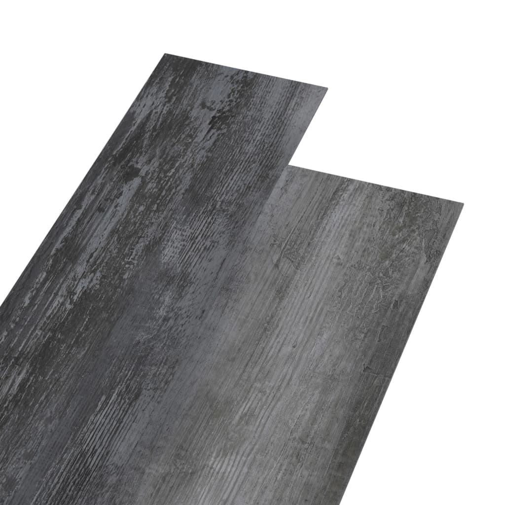 vidaXL Несамозалепващи PVC подови дъски 5,26 м² 2 мм лъскаво сиво