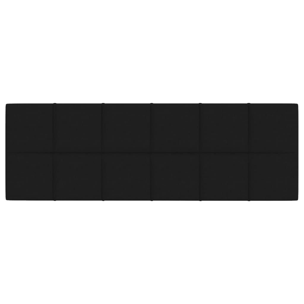 vidaXL Стенни панели, 12 бр, черен, 90x30 см, плат, 3,24 м²