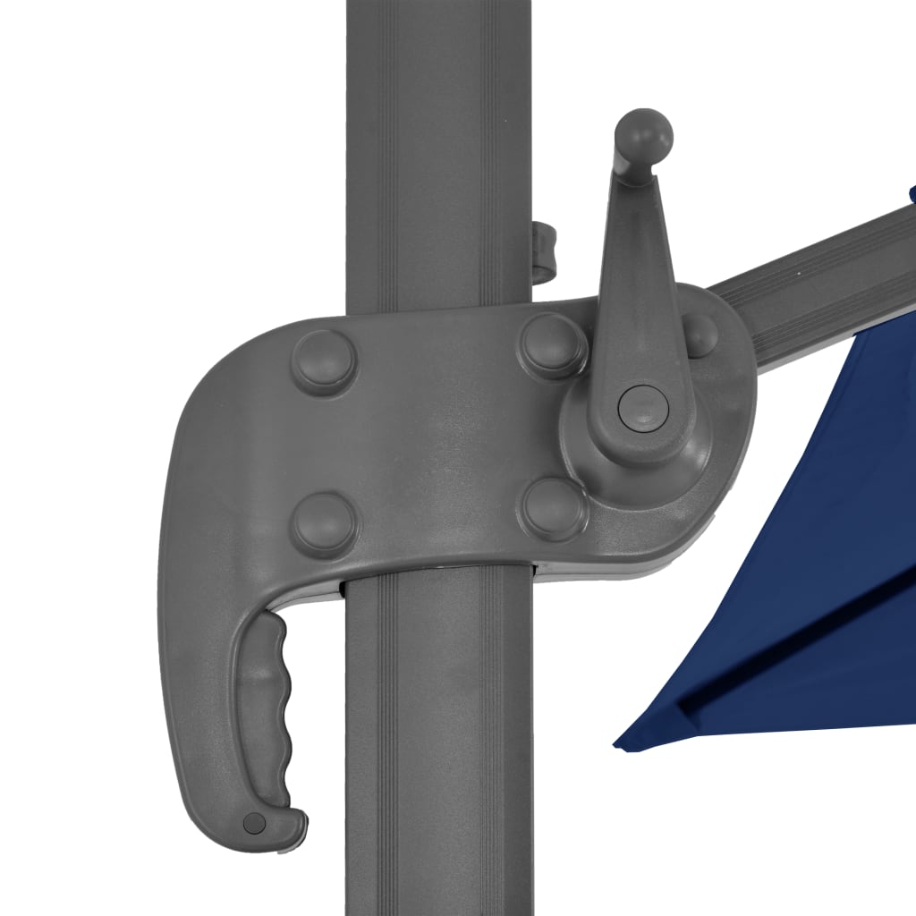 vidaXL Градински чадър чупещо рамо с алуминиев прът 4x3 м морскосин