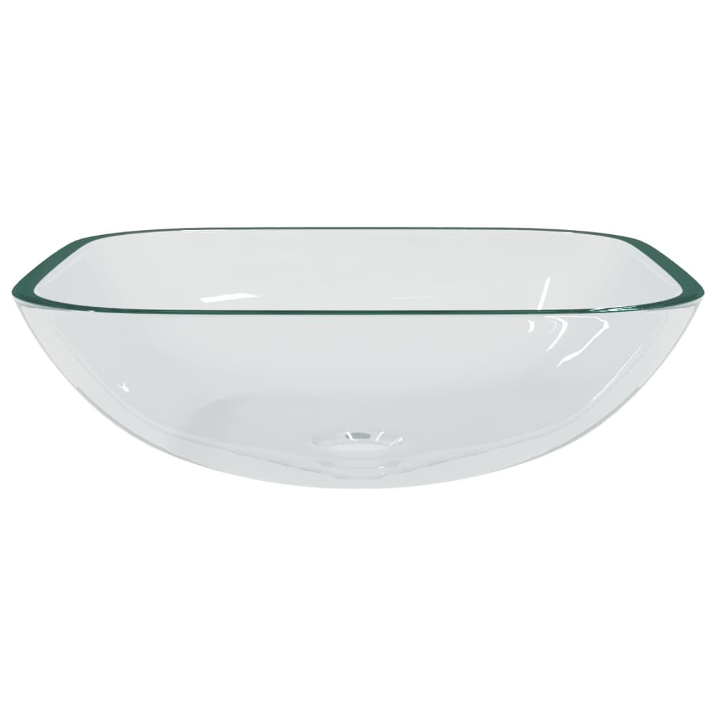 vidaXL Стъклена мивка, 42x42x14 см, прозрачна