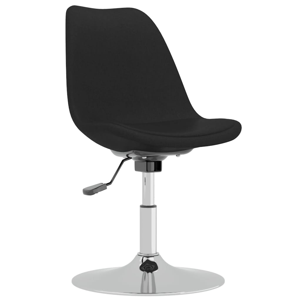 vidaXL Въртящи се трапезни столове, 4 бр, черни, текстил