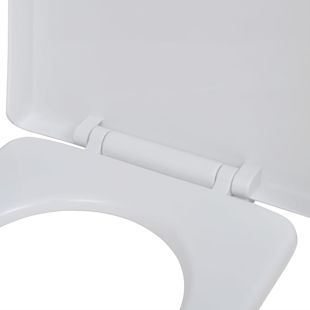 vidaXL Тоалетна седалка с плавно затваряне, бяла, квадратна