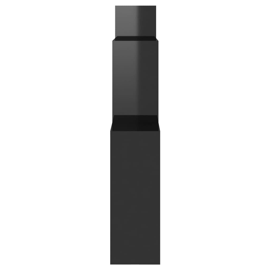 vidaXL Стенен кубичен рафт, черен гланц, 80x15x78,5 см, ПДЧ