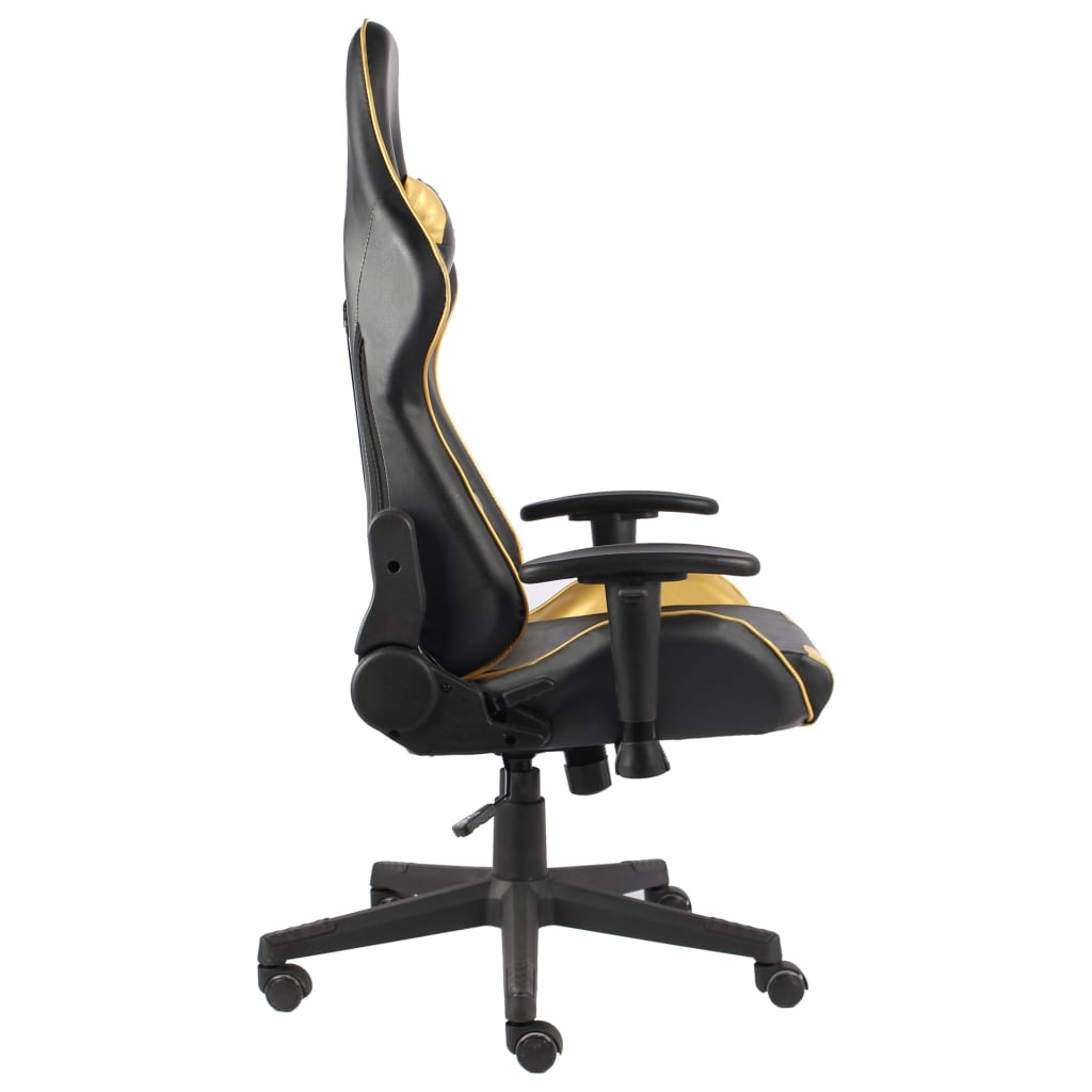 vidaXL Въртящ геймърски стол, златист, PVC