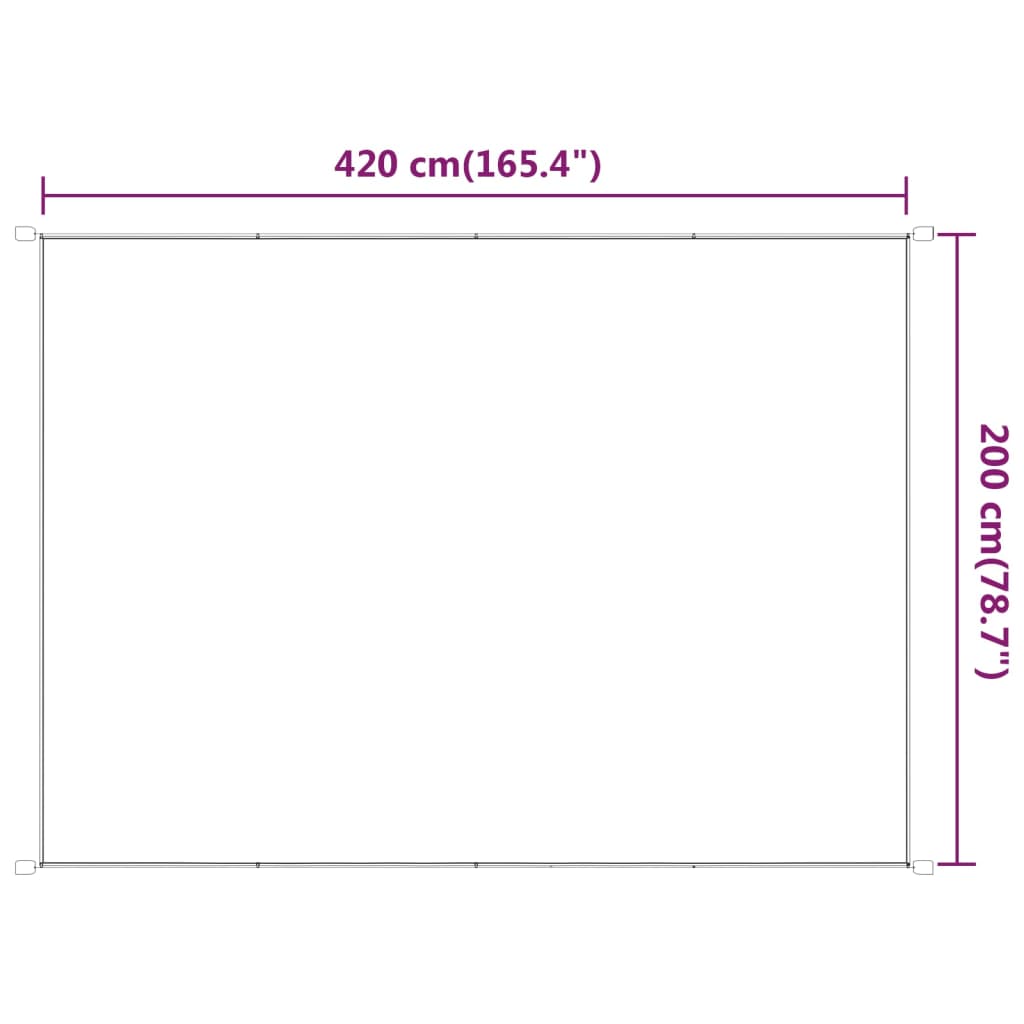 vidaXL Вертикален сенник, бежов, 200x420 см, оксфорд плат