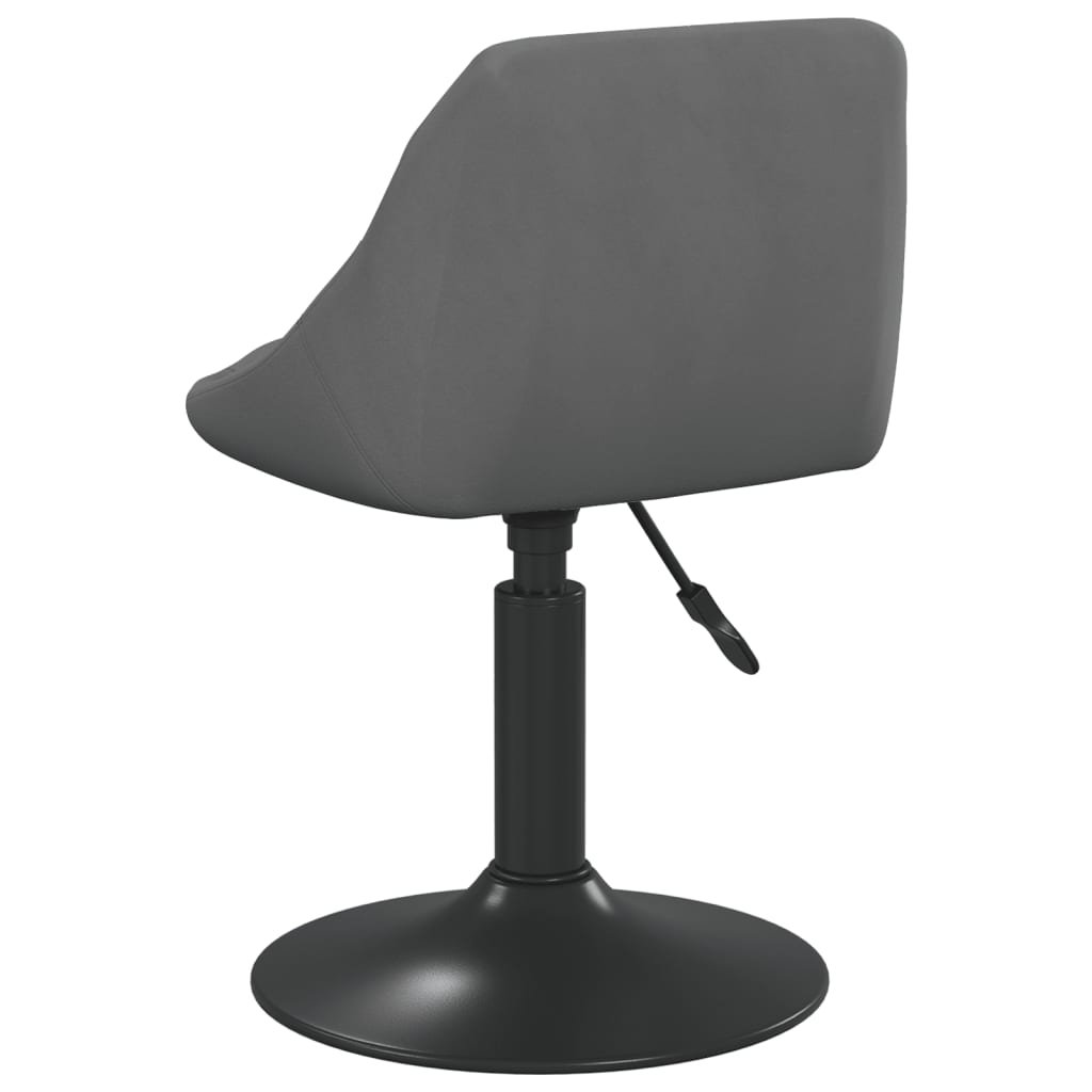 vidaXL Въртящи се трапезни столове, 2 бр, тъмносиви, кадифе
