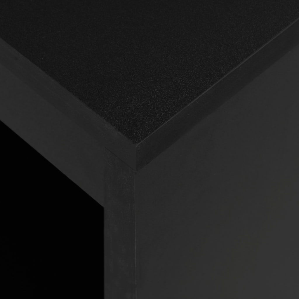 vidaXL Бар маса с рафт, черна, 110x50x103 см