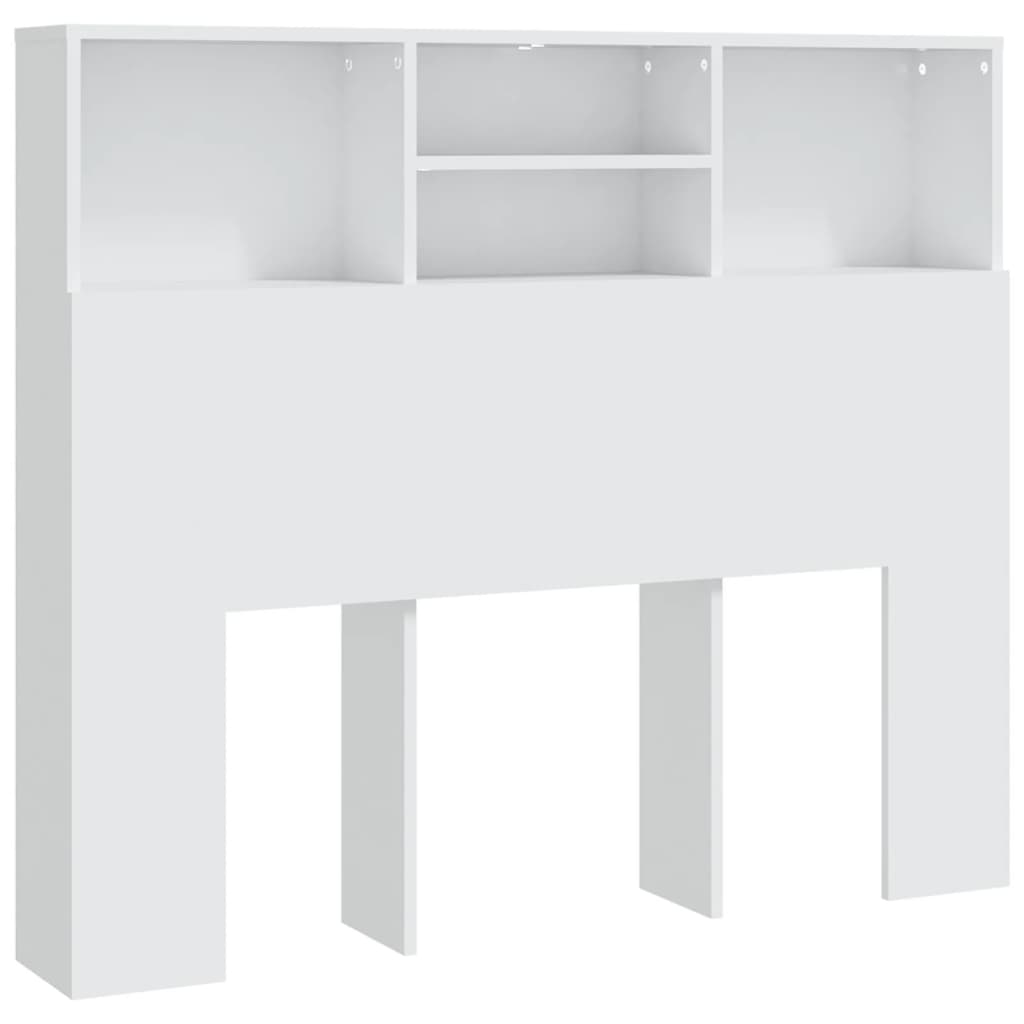 vidaXL Табла за легло тип шкаф, бяла, 120x19x103,5 см