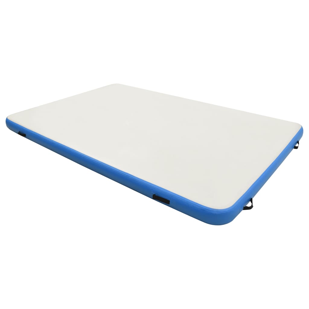 vidaXL Надуваема плаваща платформа, синьо и бяло, 200x150x15 см