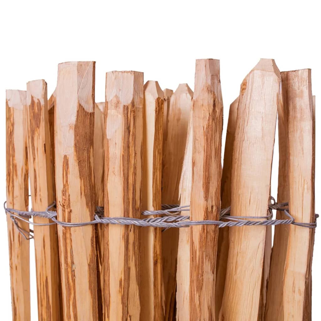 vidaXL Дървена ограда от колчета, лешниково дърво, 60x500 см