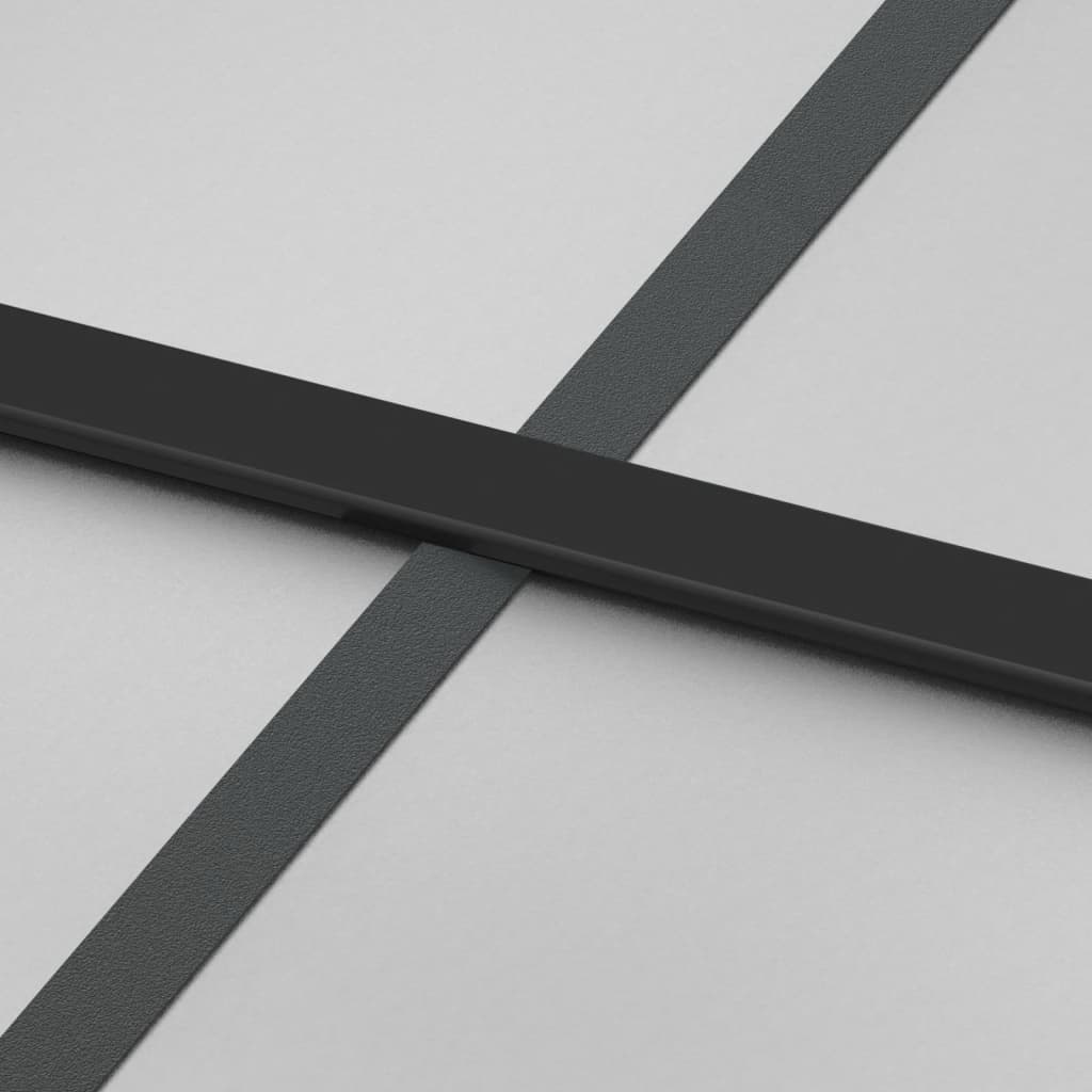 vidaXL Плъзгаща се врата, черна, 76x205 см, закалено стъкло и алуминий