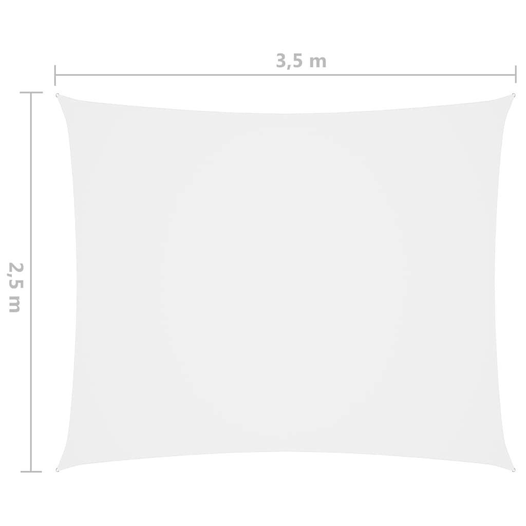 vidaXL Платно-сенник, Оксфорд текстил, правоъгълно, 2,5x3,5 м, бяло