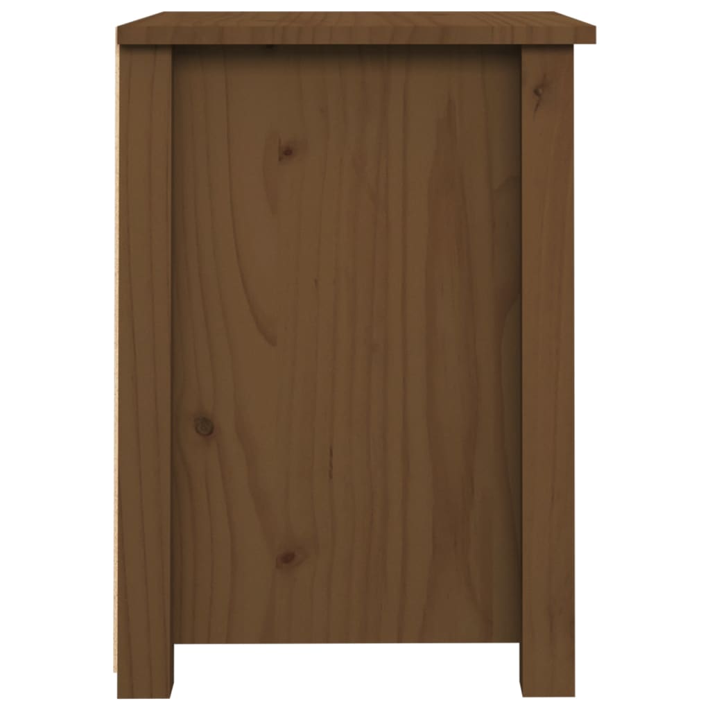 vidaXL Нощно шкафче, меденокафяво, 40x35x49 см, борово дърво масив