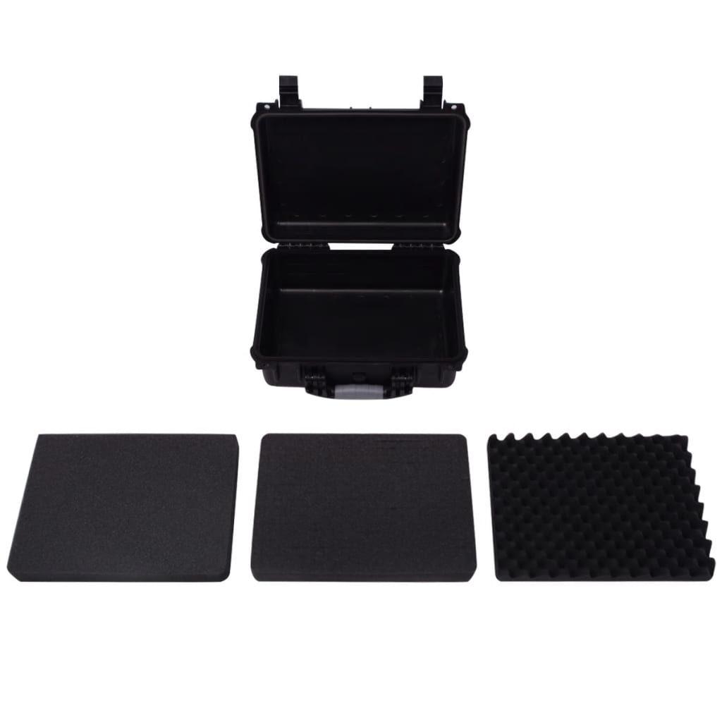 vidaXL Защитен куфар за оборудване, 40.6x33x17.4 cм, черен