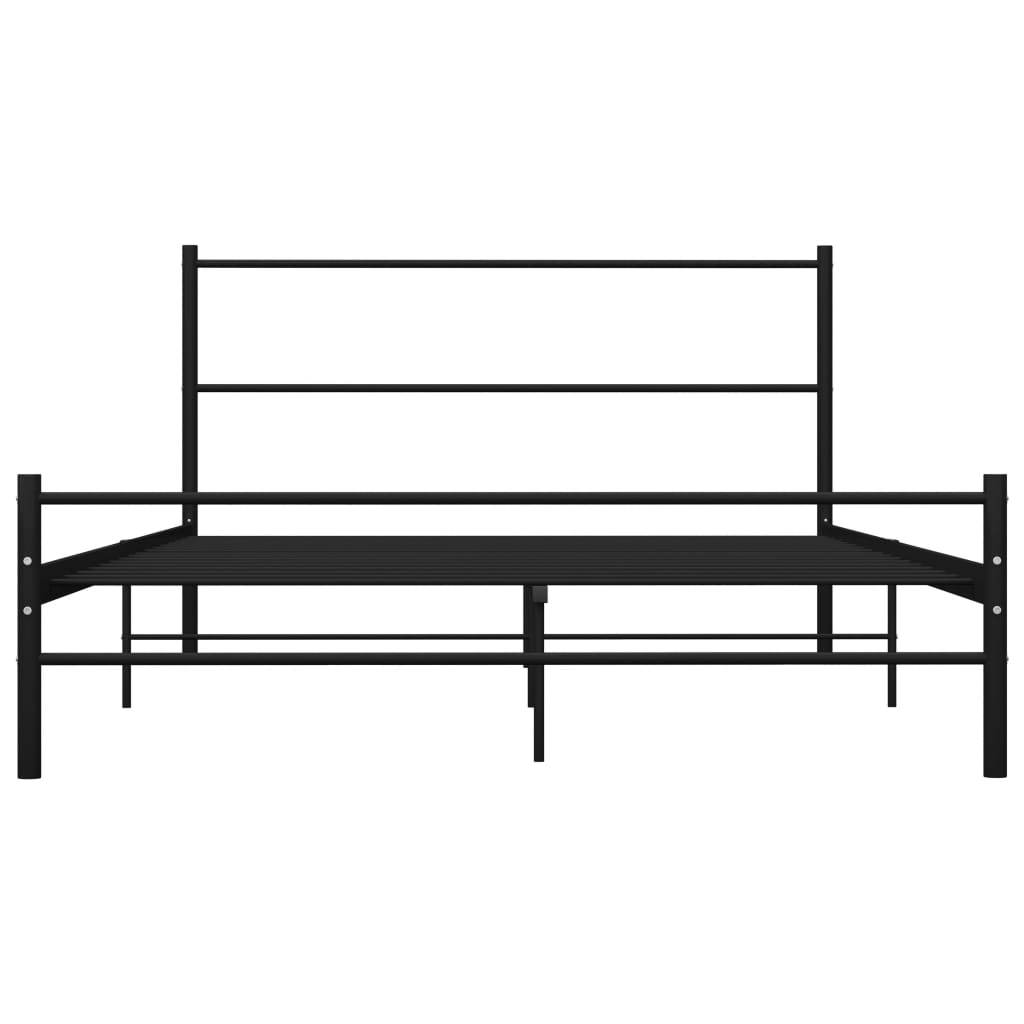 vidaXL Рамка за легло, черна, метал, 120x200 cм