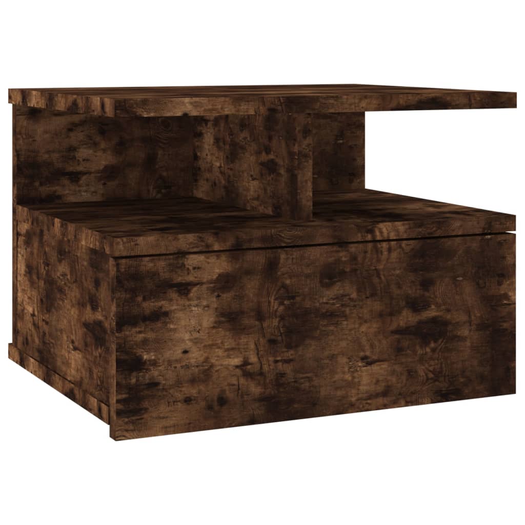 vidaXL Плаващо нощно шкафче, опушен дъб, 40x31x27 см, инженерно дърво