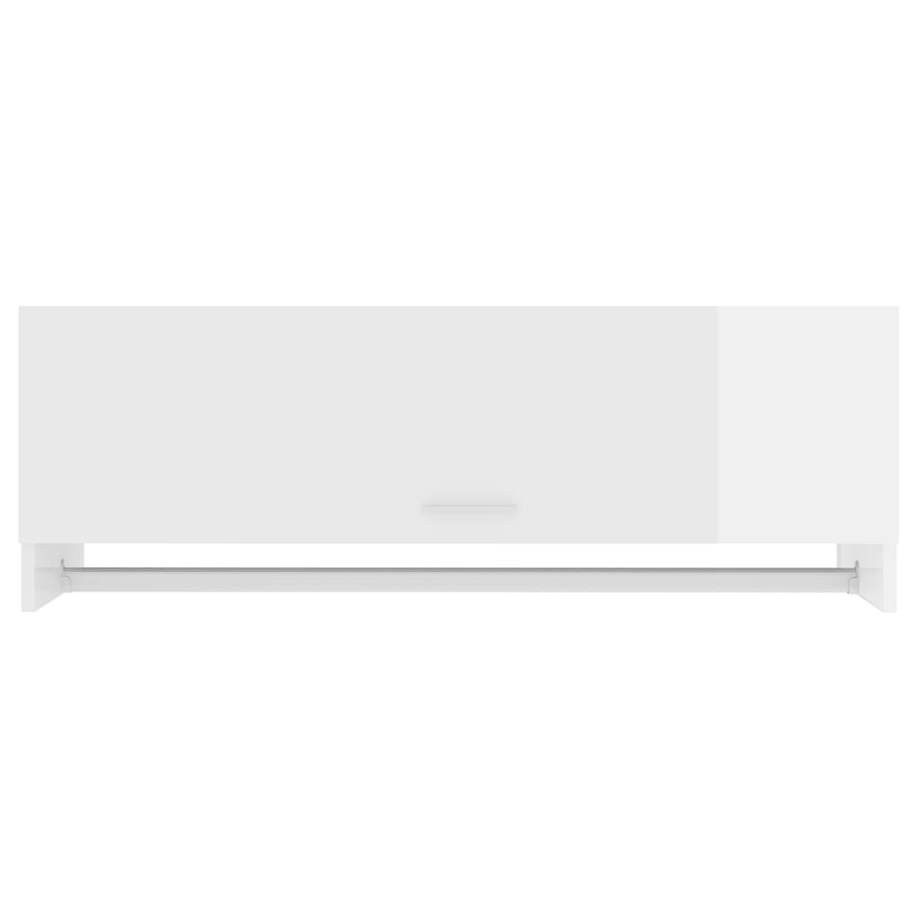 vidaXL Гардероб, бял гланц, 100x32,5x35 см, ПДЧ