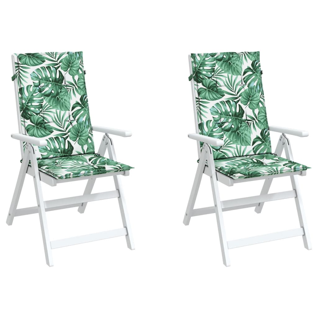 vidaXL Възглавници за столове с висока облегалка 2 бр на листа текстил