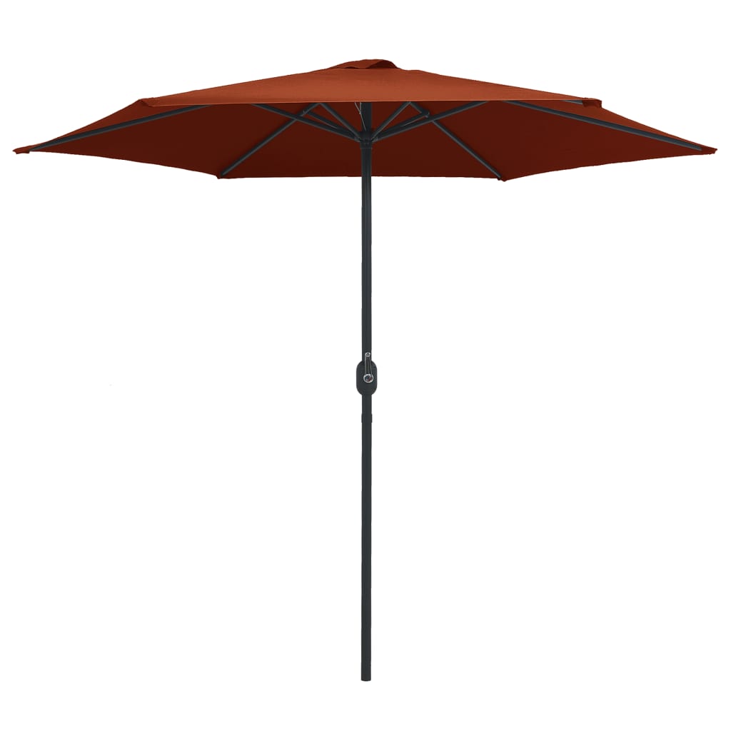 vidaXL Градински чадър с алуминиев прът, 270x246 см, теракота