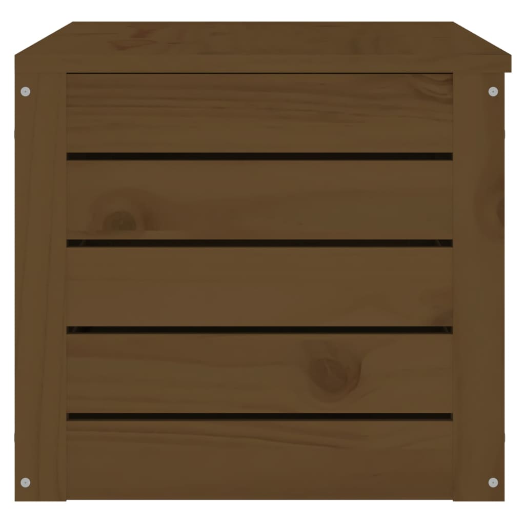 vidaXL Кутия за съхранение, меденокафява, 89x36,5x33 см, бор масив