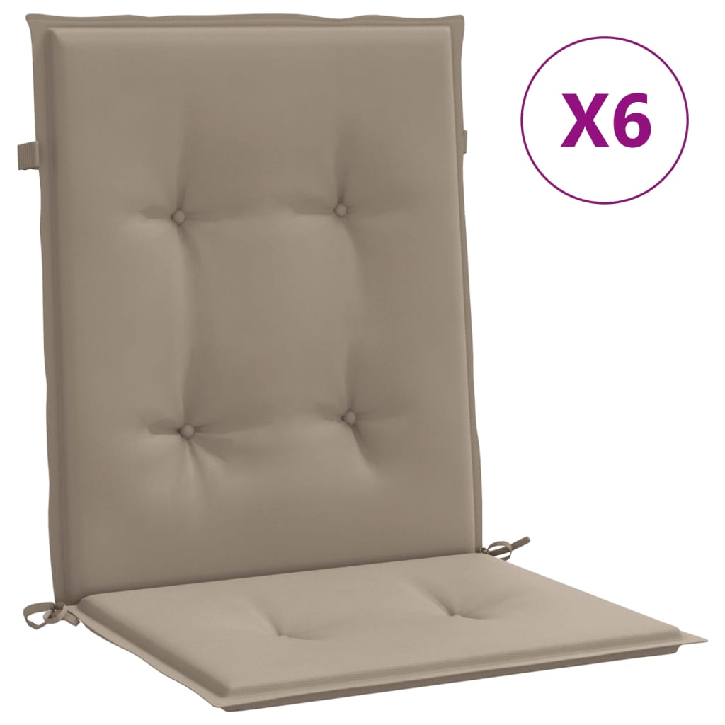 vidaXL Възглавници за столове 6 бр таупе 100x50x3 см Оксфорд плат