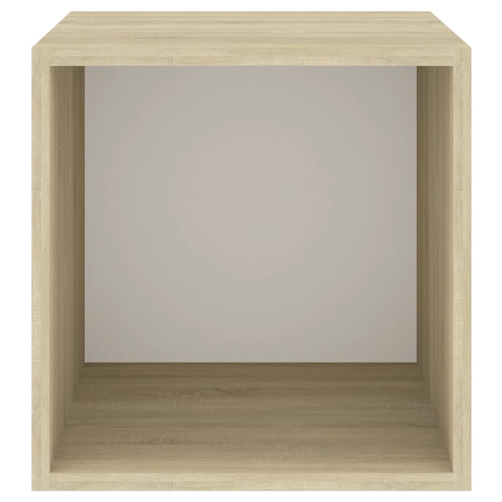 vidaXL Стенен шкаф, бяло и дъб сонома, 37x37x37 см, ПДЧ