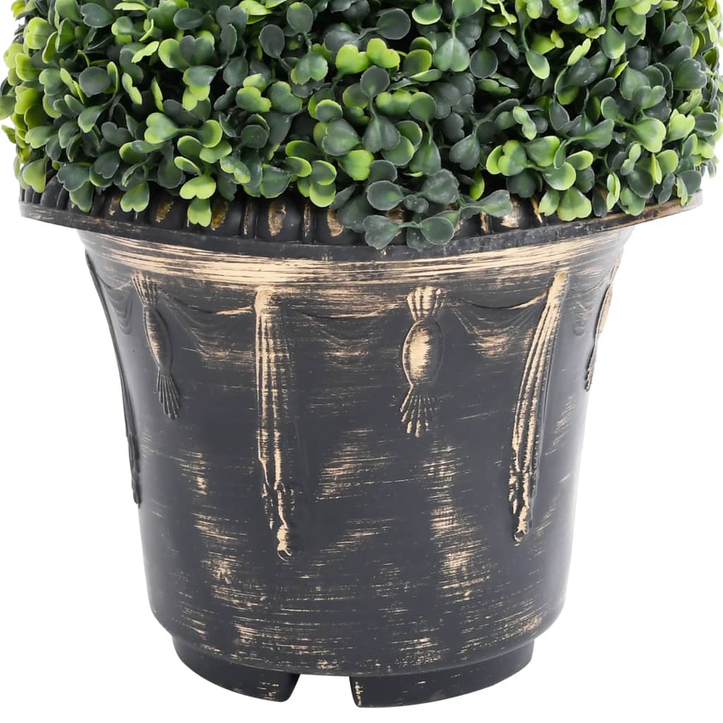 vidaXL Изкуствен чемшир спираловидно растение със саксия зелен 117 см