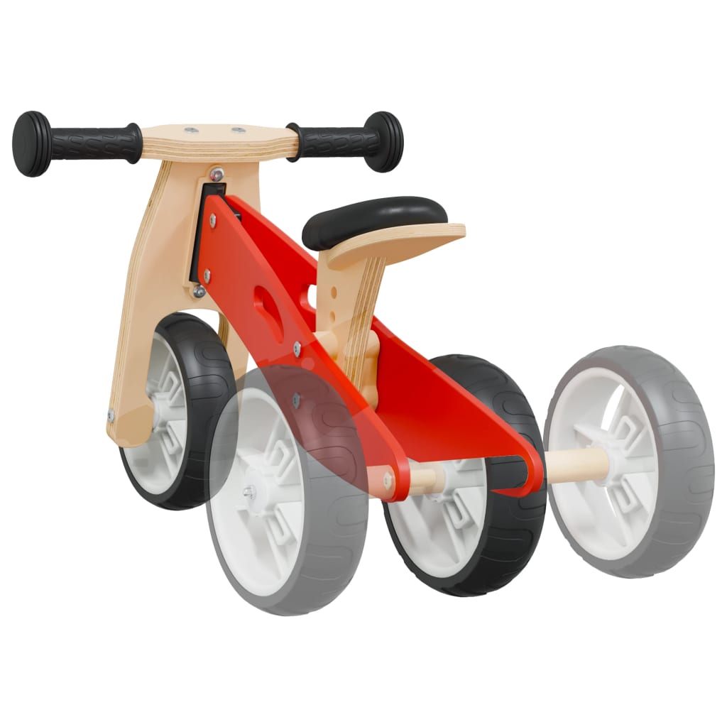 vidaXL Детско колело за баланс, 2-в-1, червено