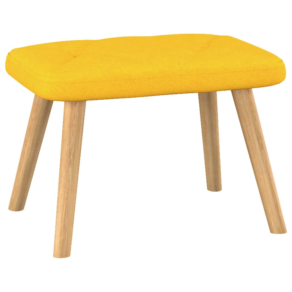 vidaXL Релакс стол с табуретка, горчица жълто, плат