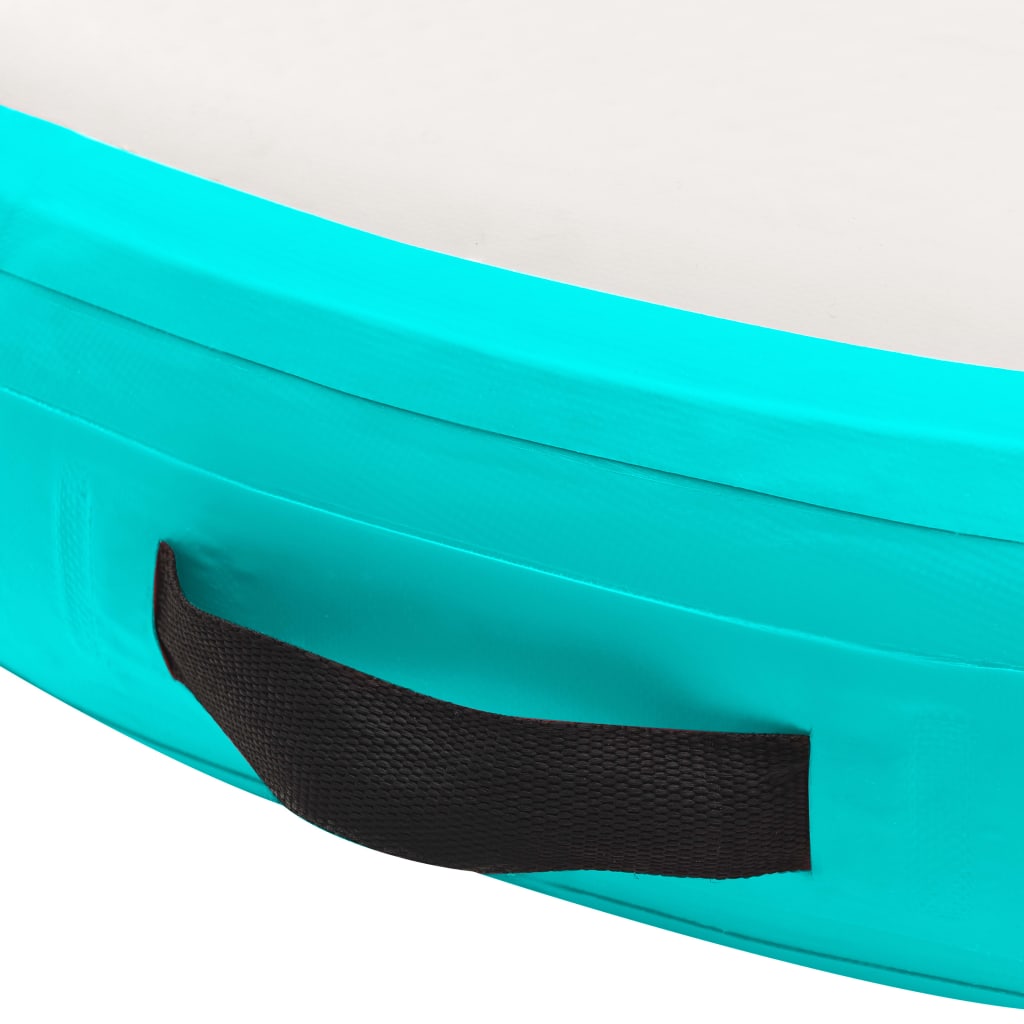 vidaXL Надуваем гимнастически дюшек с помпа, 100x100x15 см, PVC, зелен