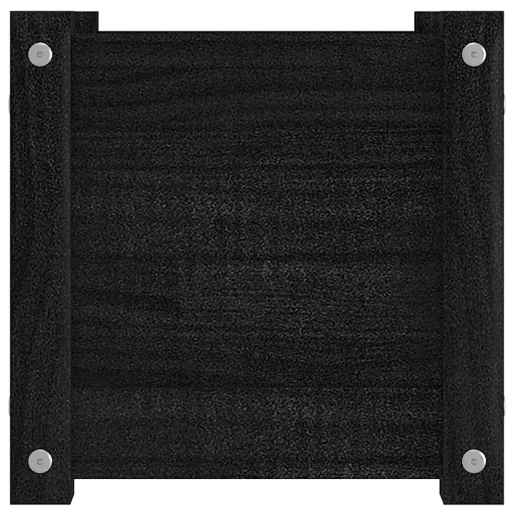 vidaXL Градински сандъци, 2 бр, черни, 31x31x31 см, бор масив