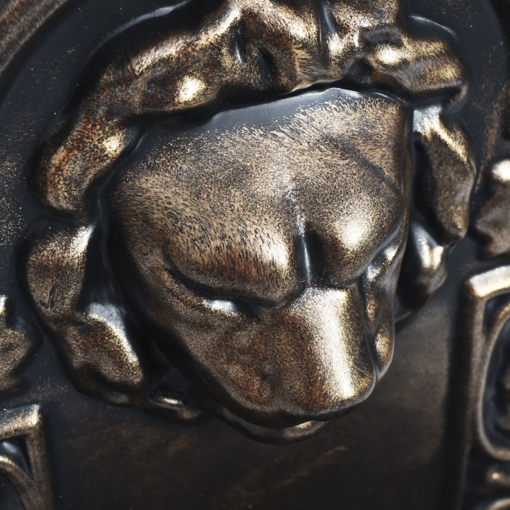 vidaXL Стенен фонтан „Лъвска глава“, бронз