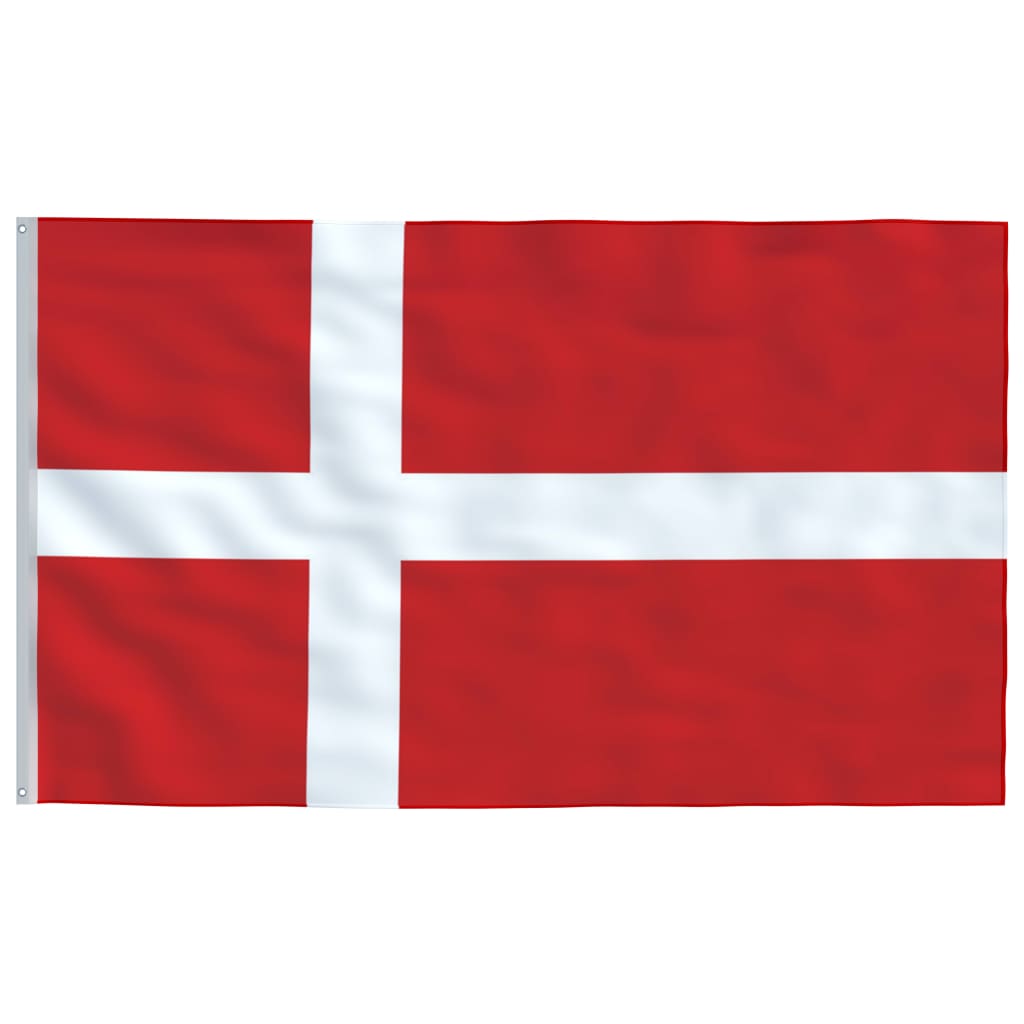 vidaXL Флаг на Дания и алуминиев флагщок, 4 м