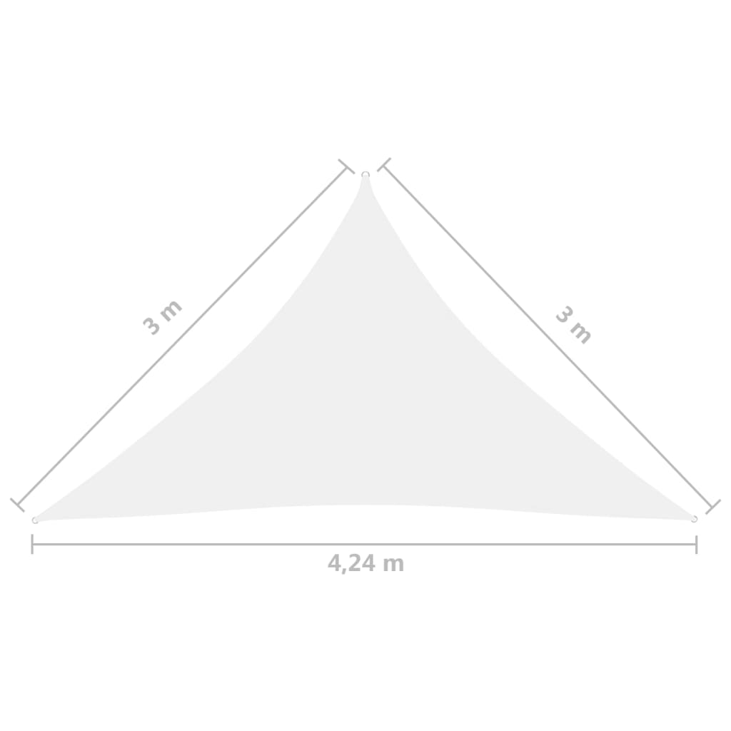 vidaXL Платно-сенник, Оксфорд плат, триъгълно, 3x3x4,24 м, бяло