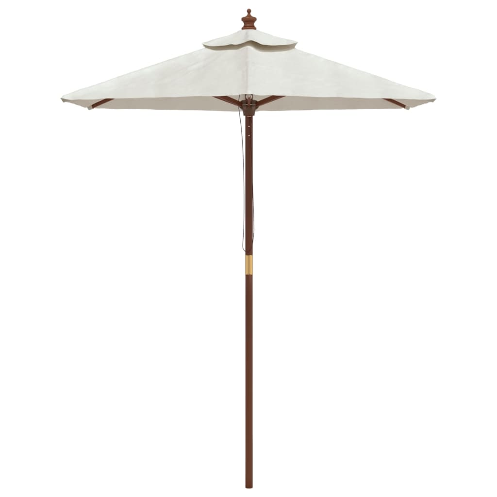 vidaXL Градински чадър с дървен прът, пясъчен, 196x231 см