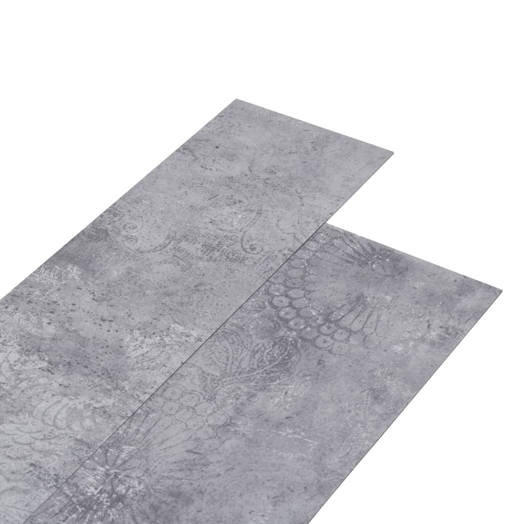 vidaXL PVC подови дъски 4,46 м² 3 мм самозалепващи циментово сиво